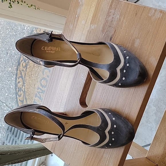 Crown Vintage Shoes - Crown Vintage T-Strap Heels